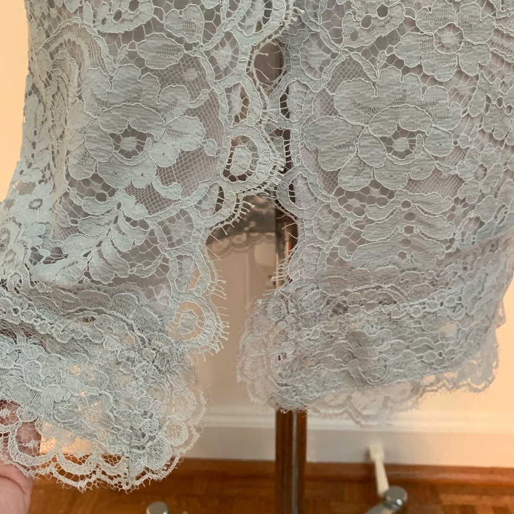 Dolce & Gabbana Baby Blue Scalloped Ruched Lace Skirt Rare Runway - Picture 4 of 8